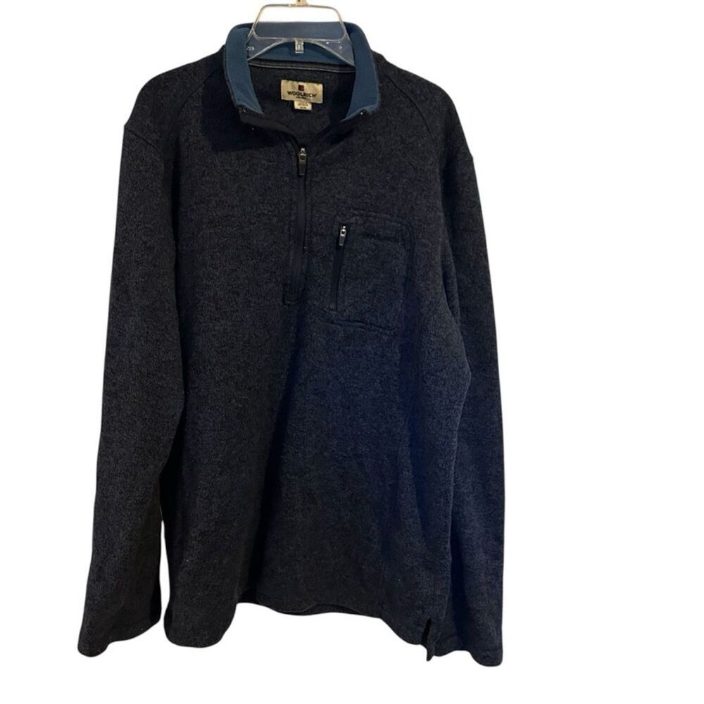 Woolrich 1/4 Zip Pullover Sweater Navy Blue Style# HMQ00235 Size Medium